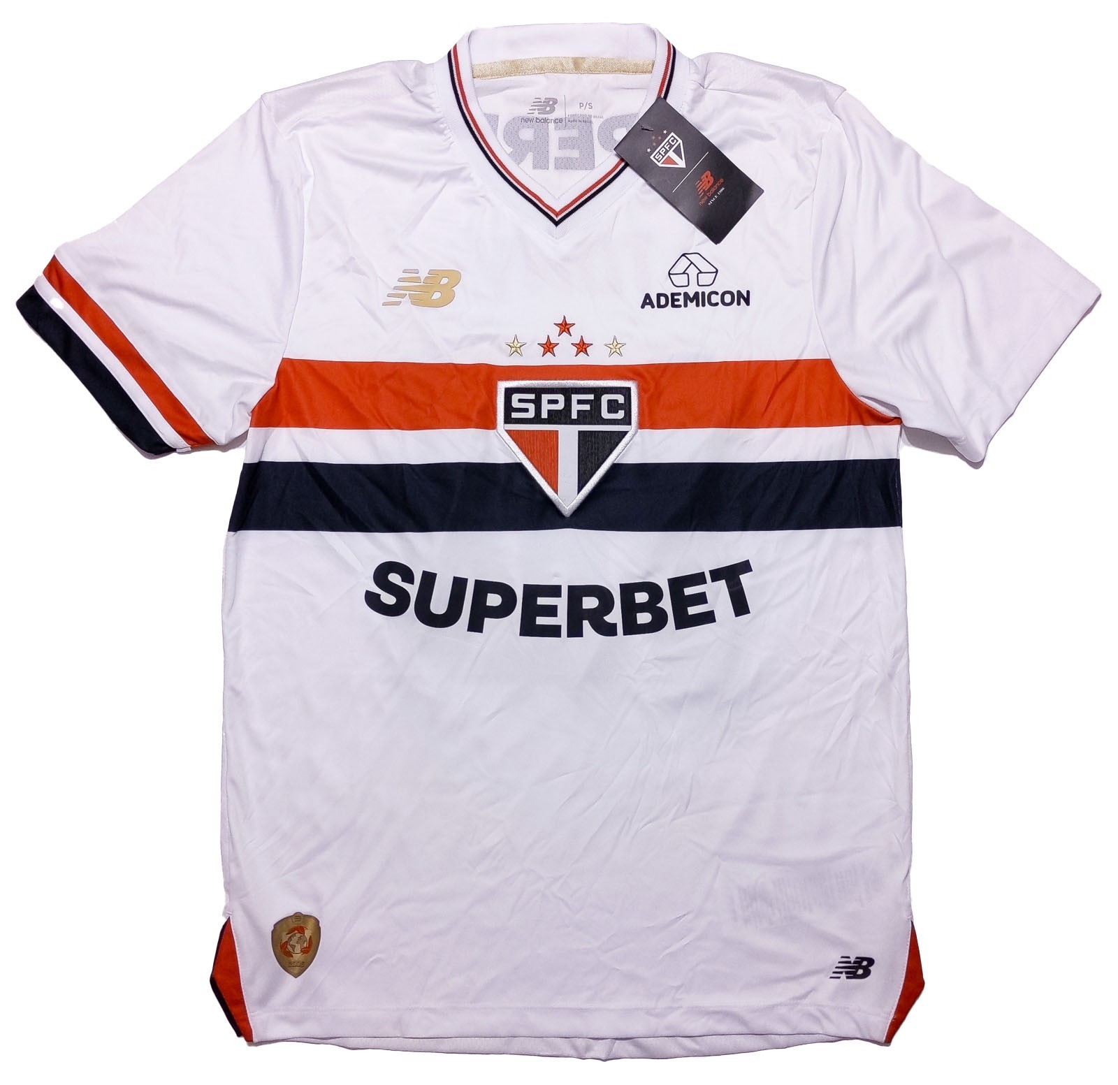 NEW BALANCE Sao Paulo FC SPFC Brazil Soccer Football Jersey Men’s Small S~ New