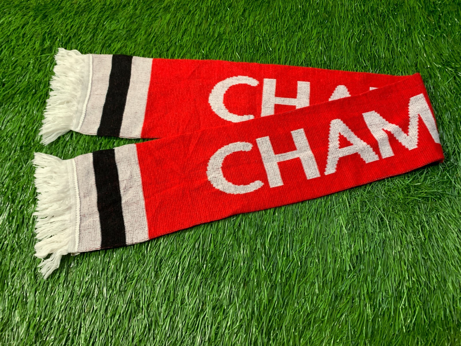 MANCHESTER UNITED MU # 19 CHAMPIONS FOOTBALL SOCCER FAN SCARF OFFICIAL PRODUCT