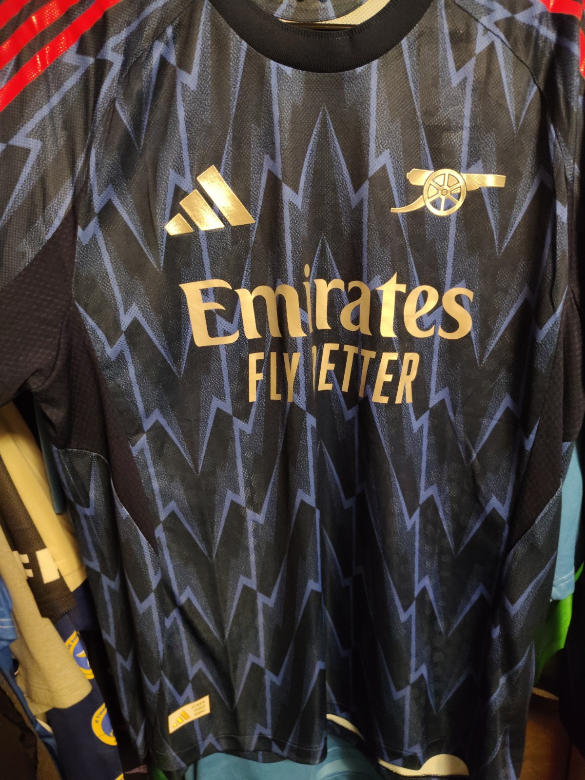 Sz XL – Adidas Arsenal FC 25/26 Authentic Away Blue Long-Sleeve Soccer Jersey
