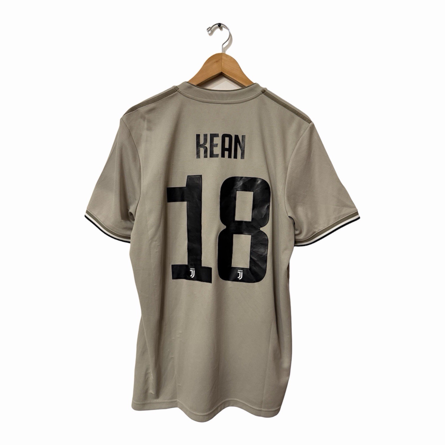 JUVENTUS 2018 2019 AWAY FOOTBALL SHIRT SOCCER JERSEY ADIDAS GRAY KEAN #18 LARGE