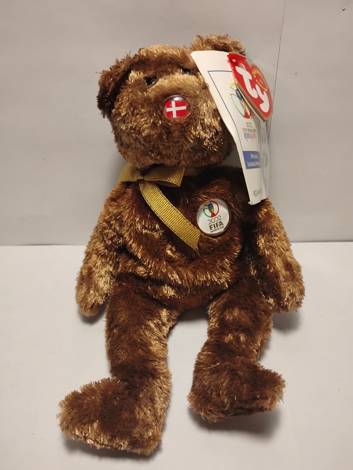 Beanie Baby Bear 2002 FIFA World Cup Korea Japan USA Official Licensed TY New
