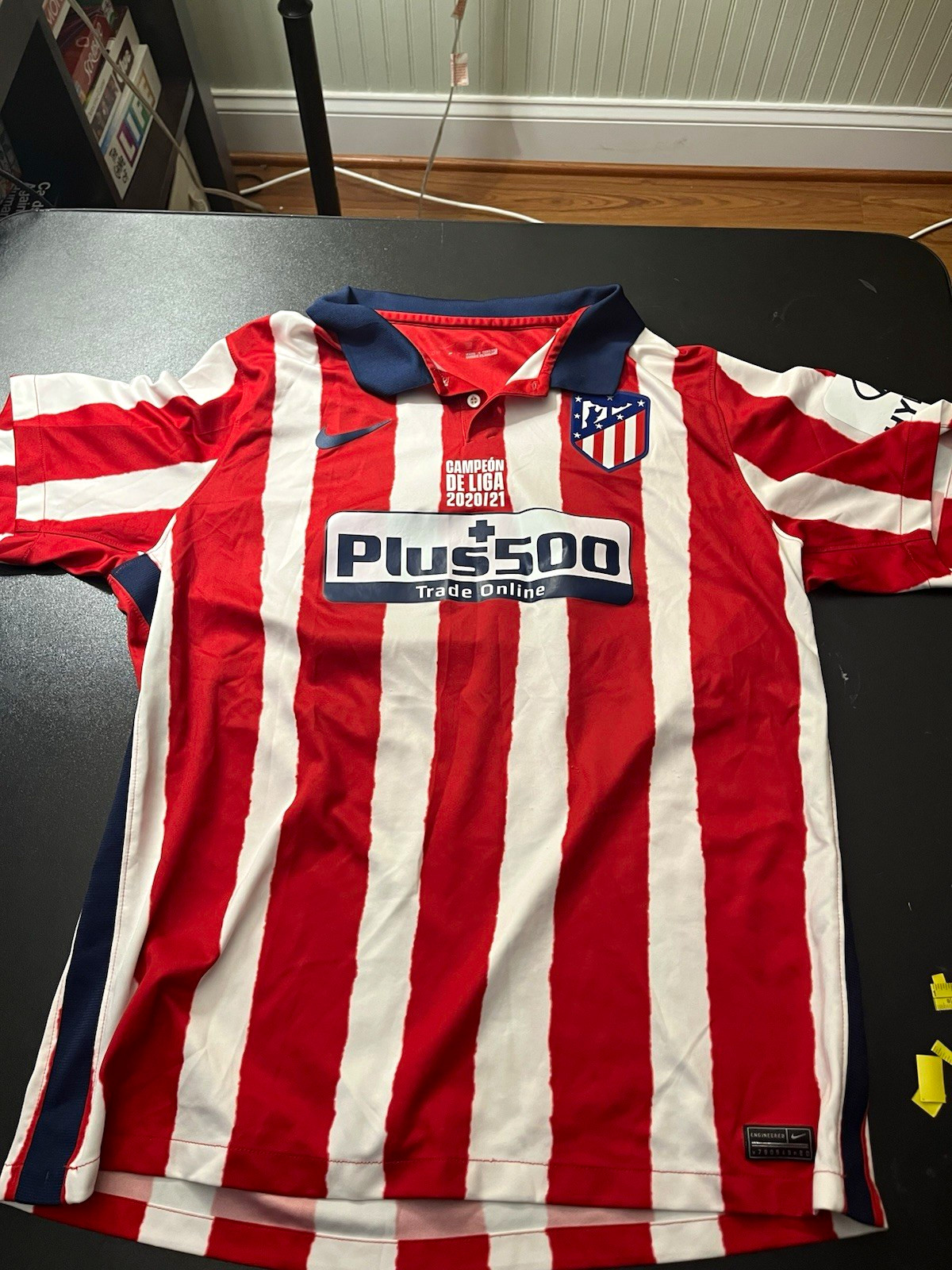 XL Nike Atletico Madrid Plus500 LaLiga Soccer Jersey Red WhiteBlueSLIGHT SCRATCH