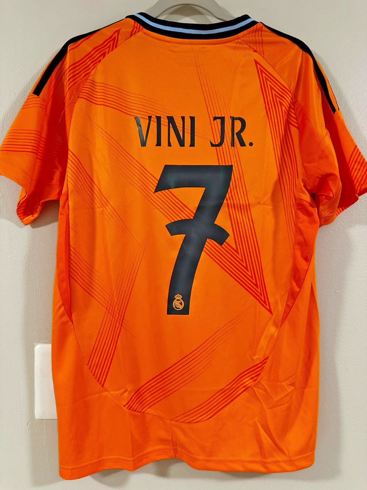 Real Madrid Vinicius Junior #7 Soccer Jersey Orange Unisex Adult/Kids