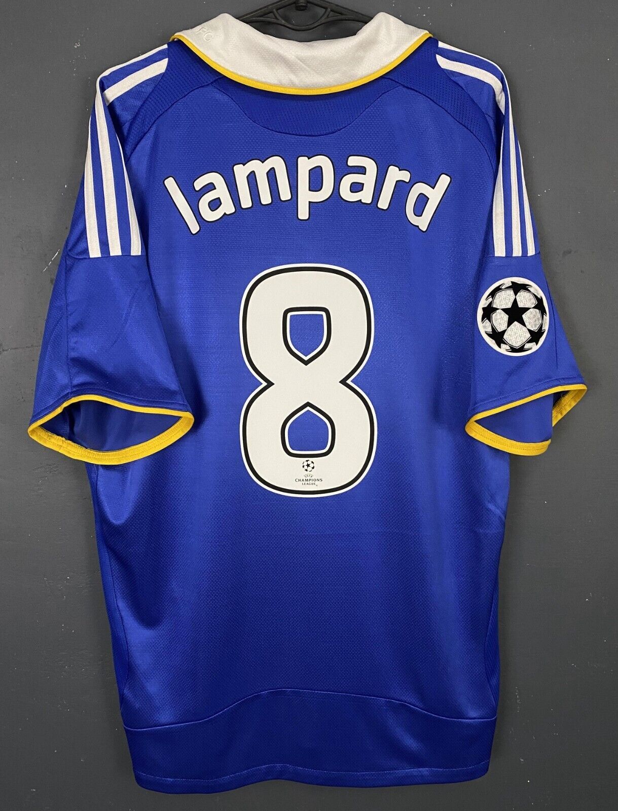 MEN’S FC CHELSEA 2007/2008 LAMPARD #8 UEFA SOCCER FOOTBALL SHIRT JERSEY SIZE L