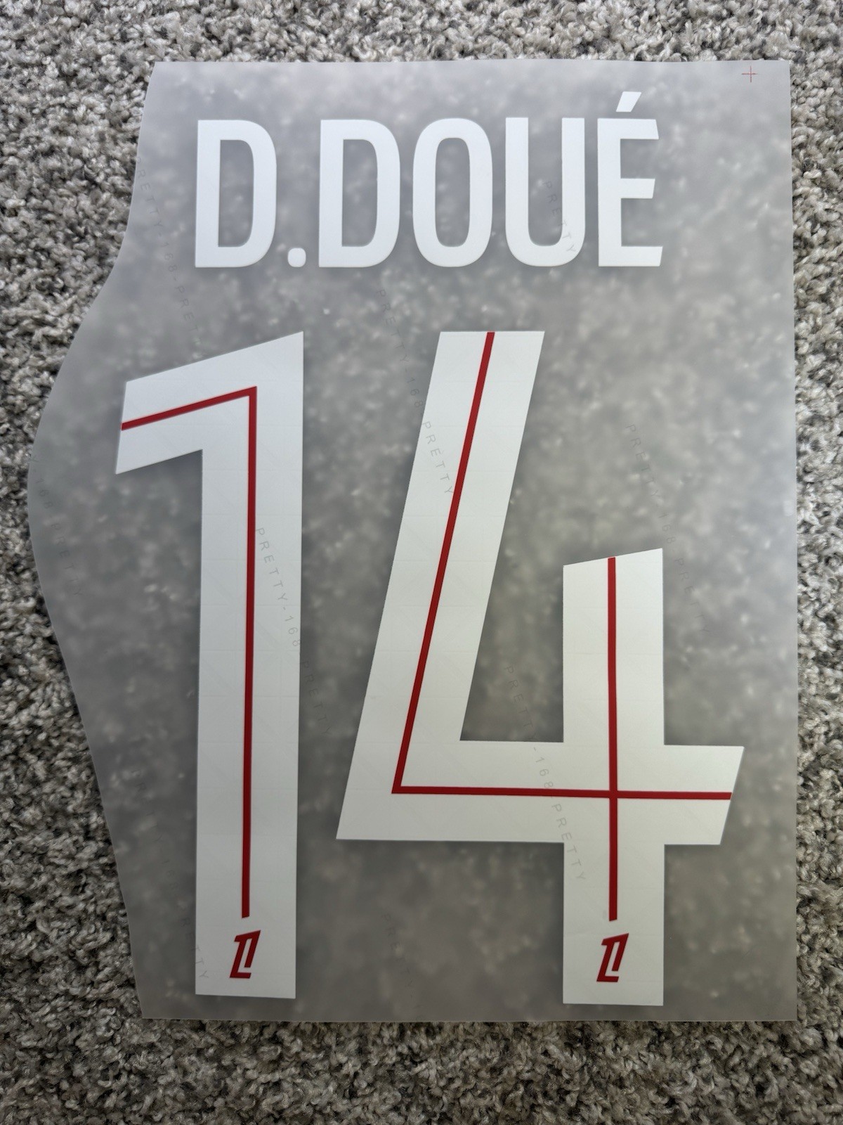 2025/2026 Paris Saint-Germain League 1 Jersey Name Number Set D.Doue