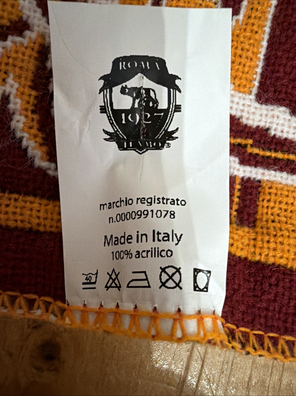 Roma 1927 Soccer Scarf Football Club Italy European Sports Collectible 61”