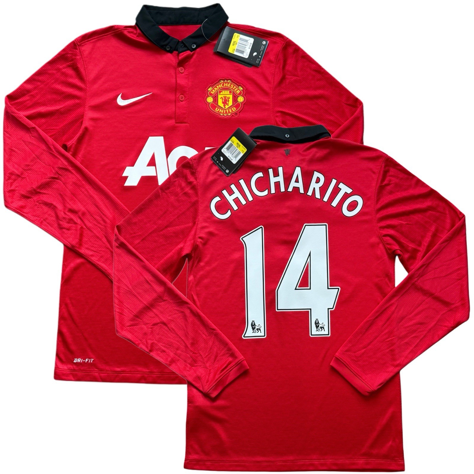 2013/14 Manchester United Home Jersey #14 Chicharito Small Long Sleeve EPL kit
