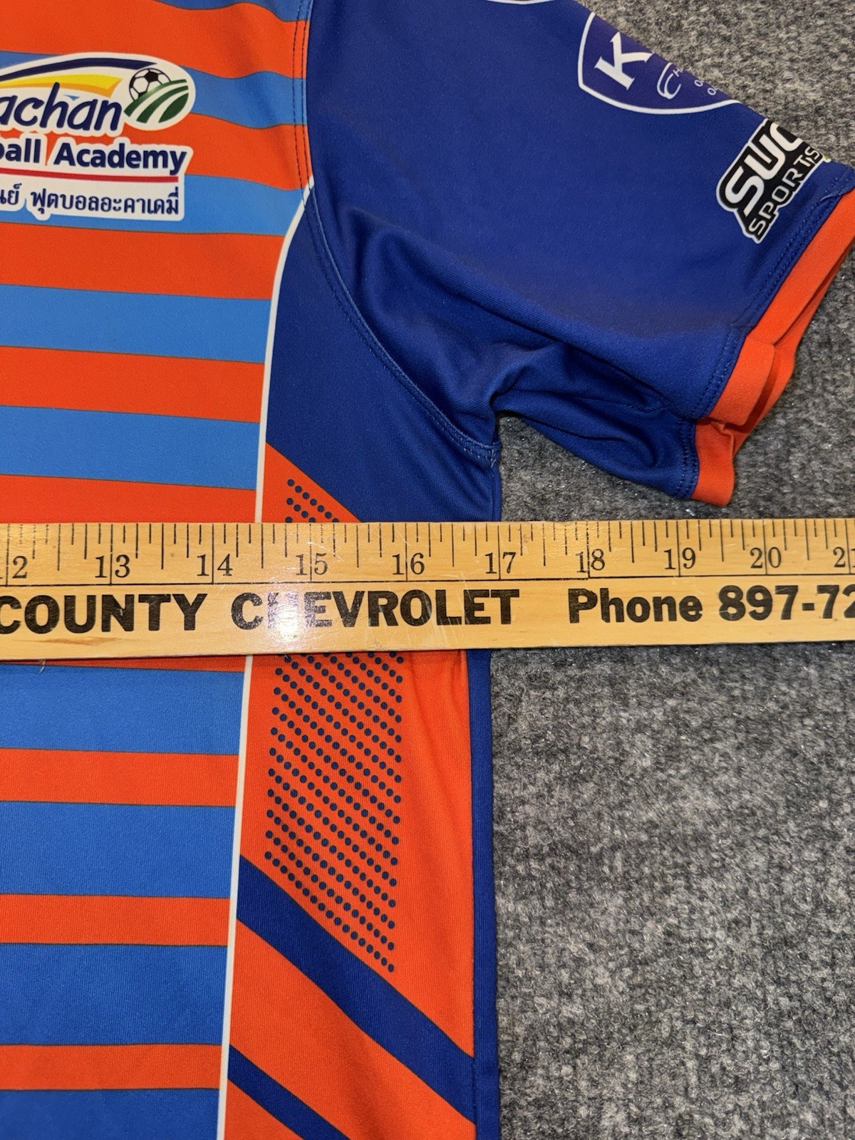 Rachan Football Academy Soccer Jersey #50 Blue Orange Youth XL Thailand
