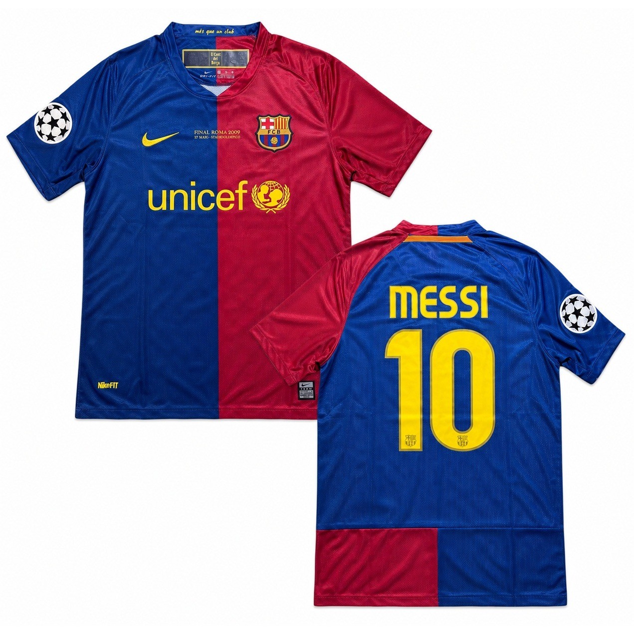 Nike FC Barcelona 2009 Champions League Final Messi #10 Jersey Size Large