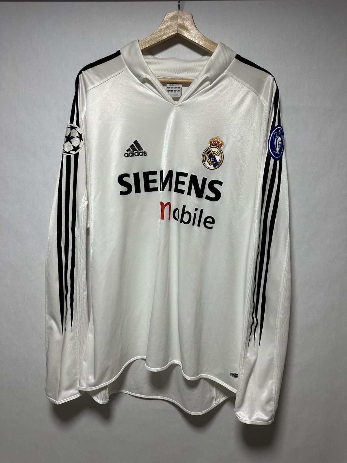 Real Madrid Adidas David Beckham Long Sleeve 2004 2005 Jersey Kit UCL Size XL