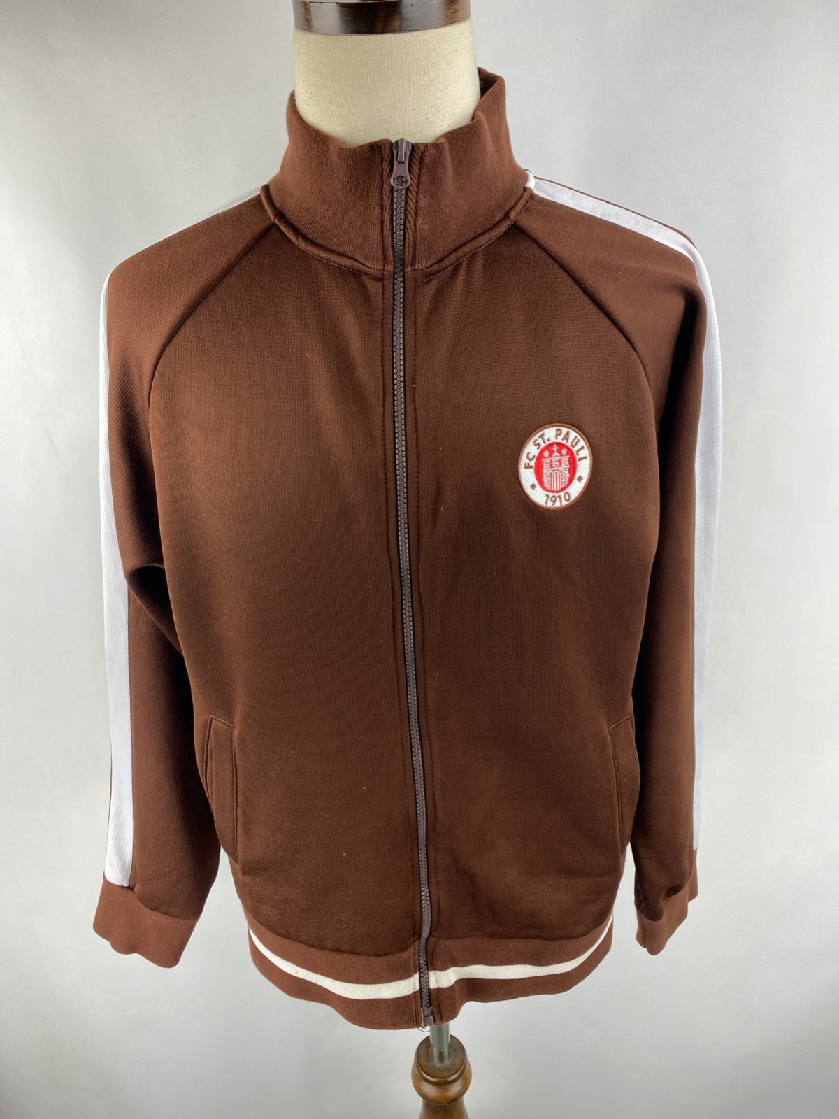 FC St. Pauli Mens L Full Zip Jacket Logo Soccer Football League Official Warmup