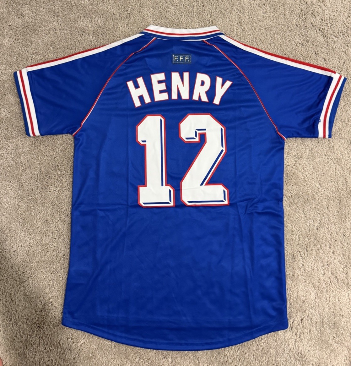 1998 Thierry Henry Adidas France Home World Cup Jersey Size XL