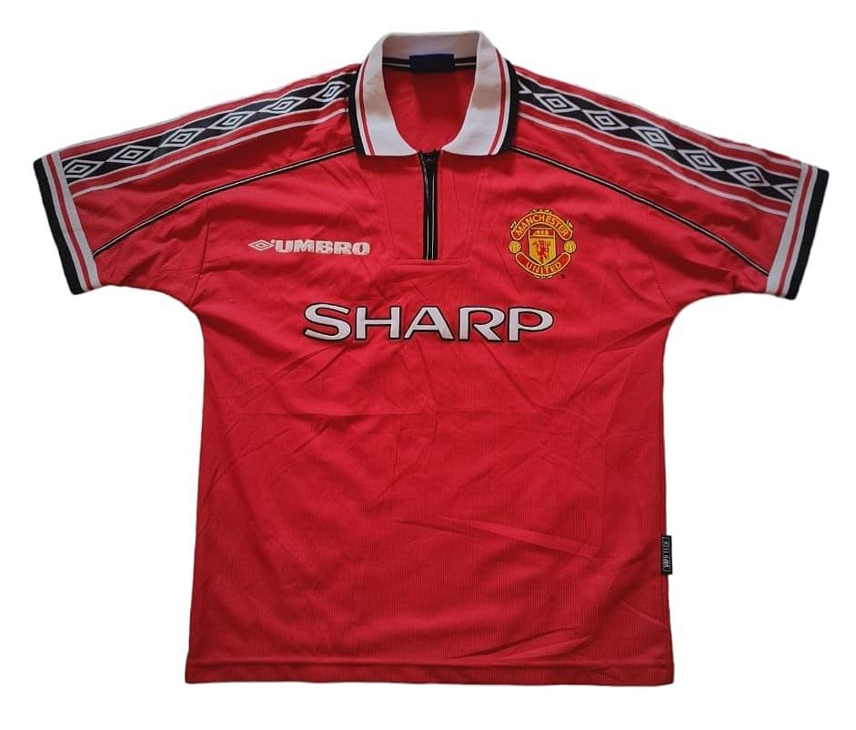 MANCHESTER United HOME FOOTBALL SHIRT 1998 VINTAGE JERSEY SOCCER UMBRO Size Y
