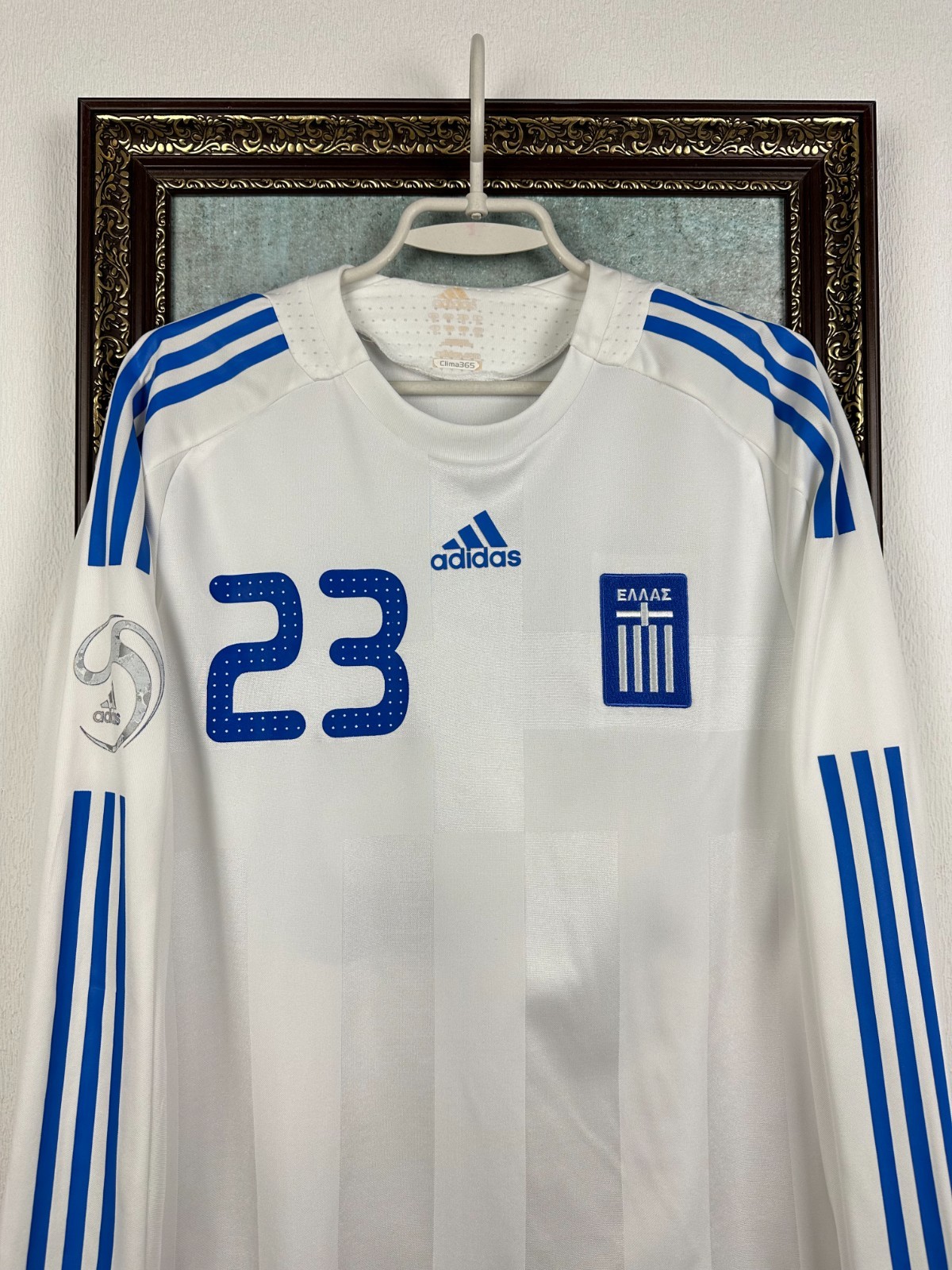 Greece Away football shirt 2007 Player Issue Long Sleeve Jersey #23 Mens Size M