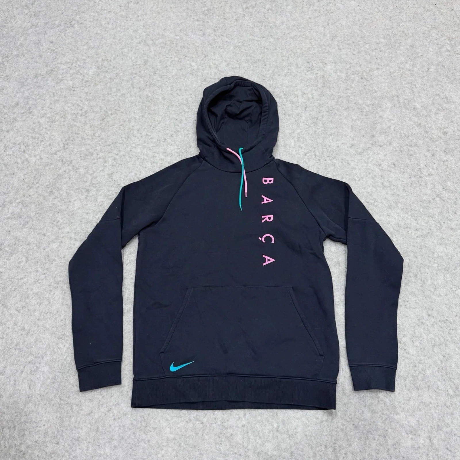 Nike FC Barcelona FCB Barça Pullover Hoodie Sweatshirt Men’s Small Black