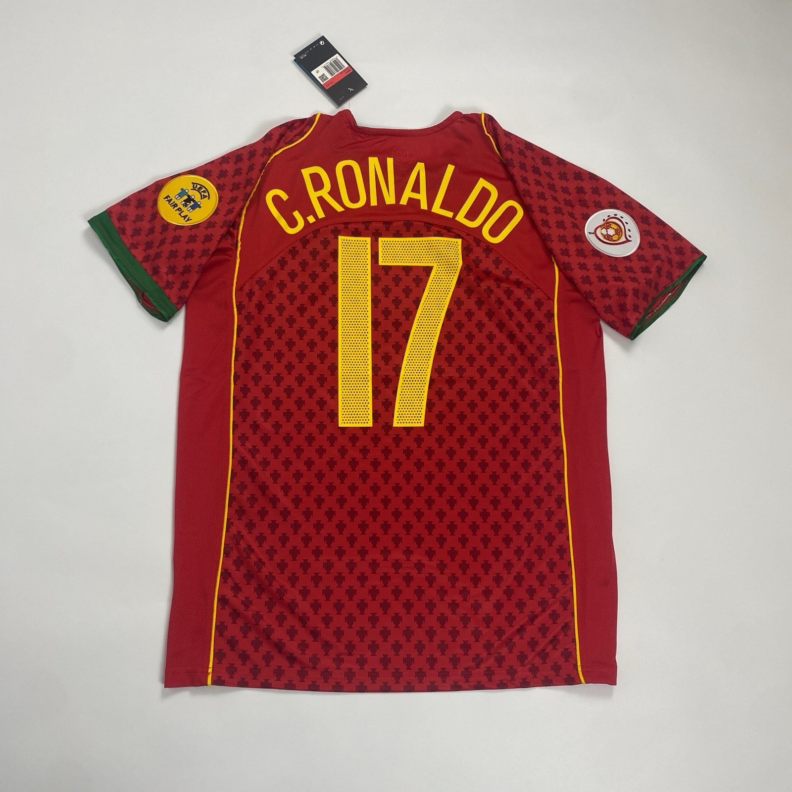 2004 Portugal Home Retro Jersey Ronaldo #17 Short Sleeve Vintage Retro Iconic