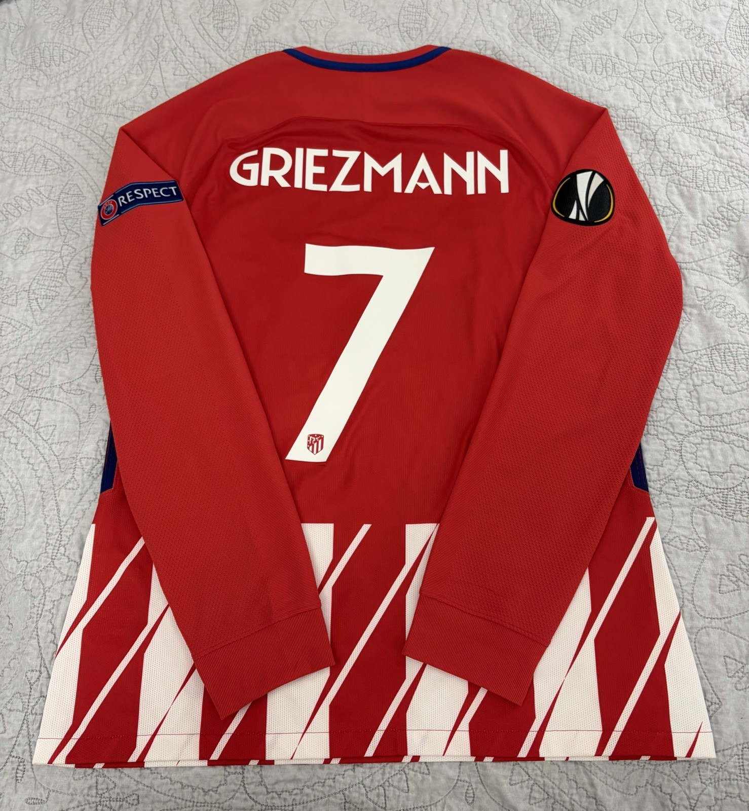 Nike Atletico Madrid 2017-18 Home Antoine Griezmann Long Sleeve Player Issue XL