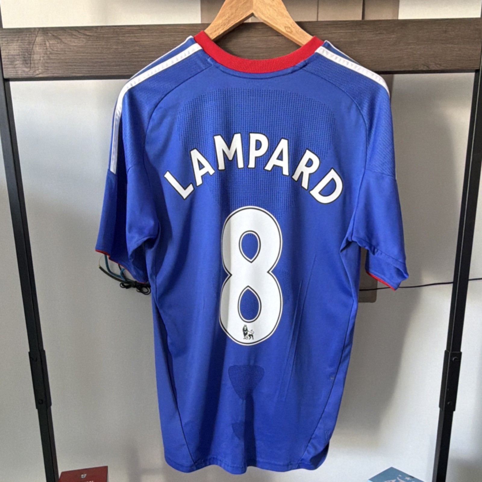 Chelsea 10-11 Frank Lampard #8 Soccer Jersey Blue White Red Official size M