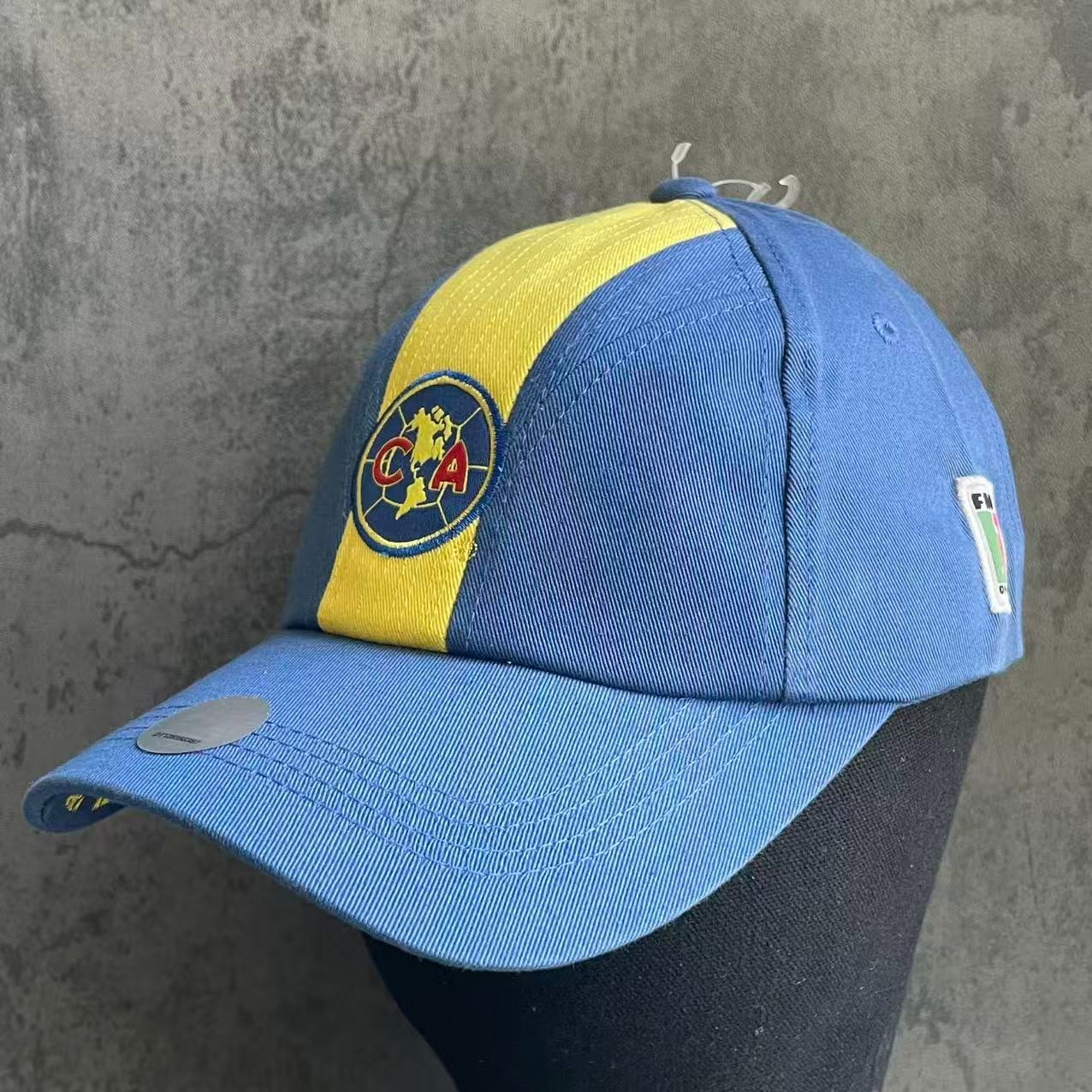 Club America Hat Blue Yellow Rhinox Stripe Cap OSFA Soccer Ochoa FMF NWOT