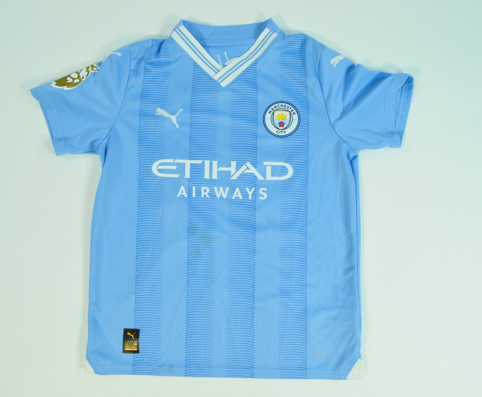 Manchester City Jersey Youth Medium UEFA Champions League Soccer Puma De Bruyne