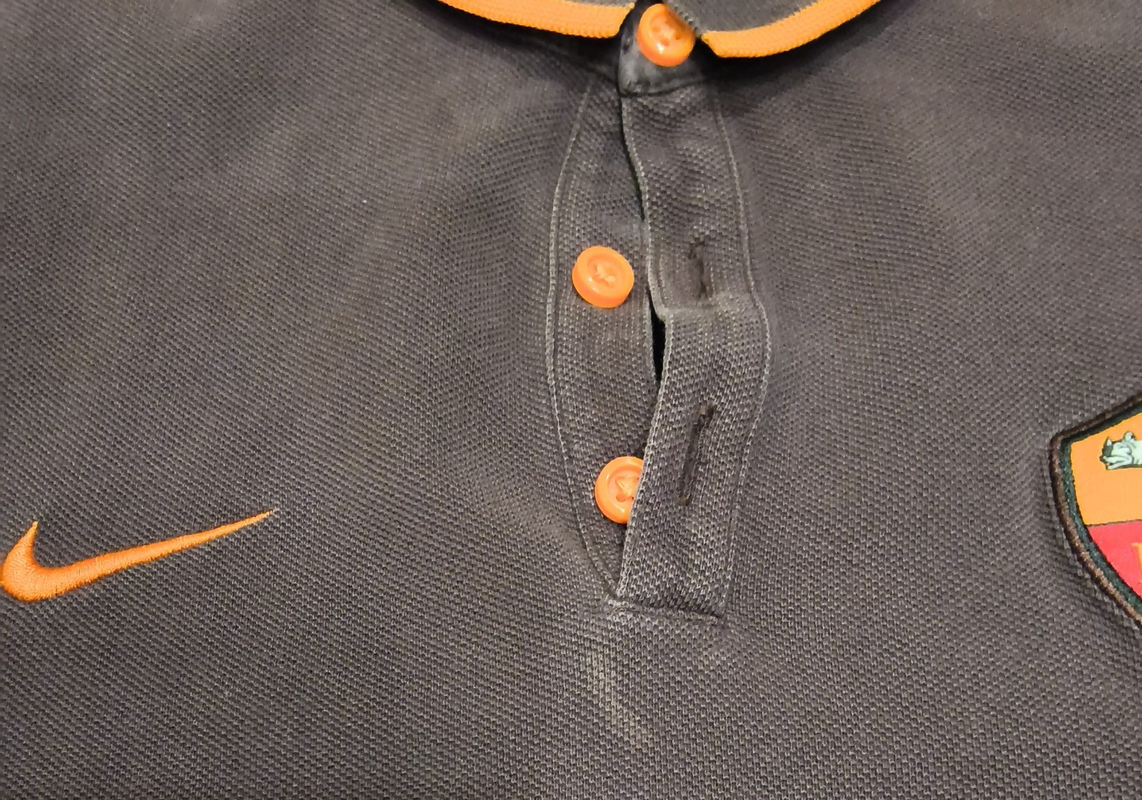Men’s Nike x AS Roma Polo Shirt 2015/16 Brown Short Sleeve Soccer Futbol Sz M