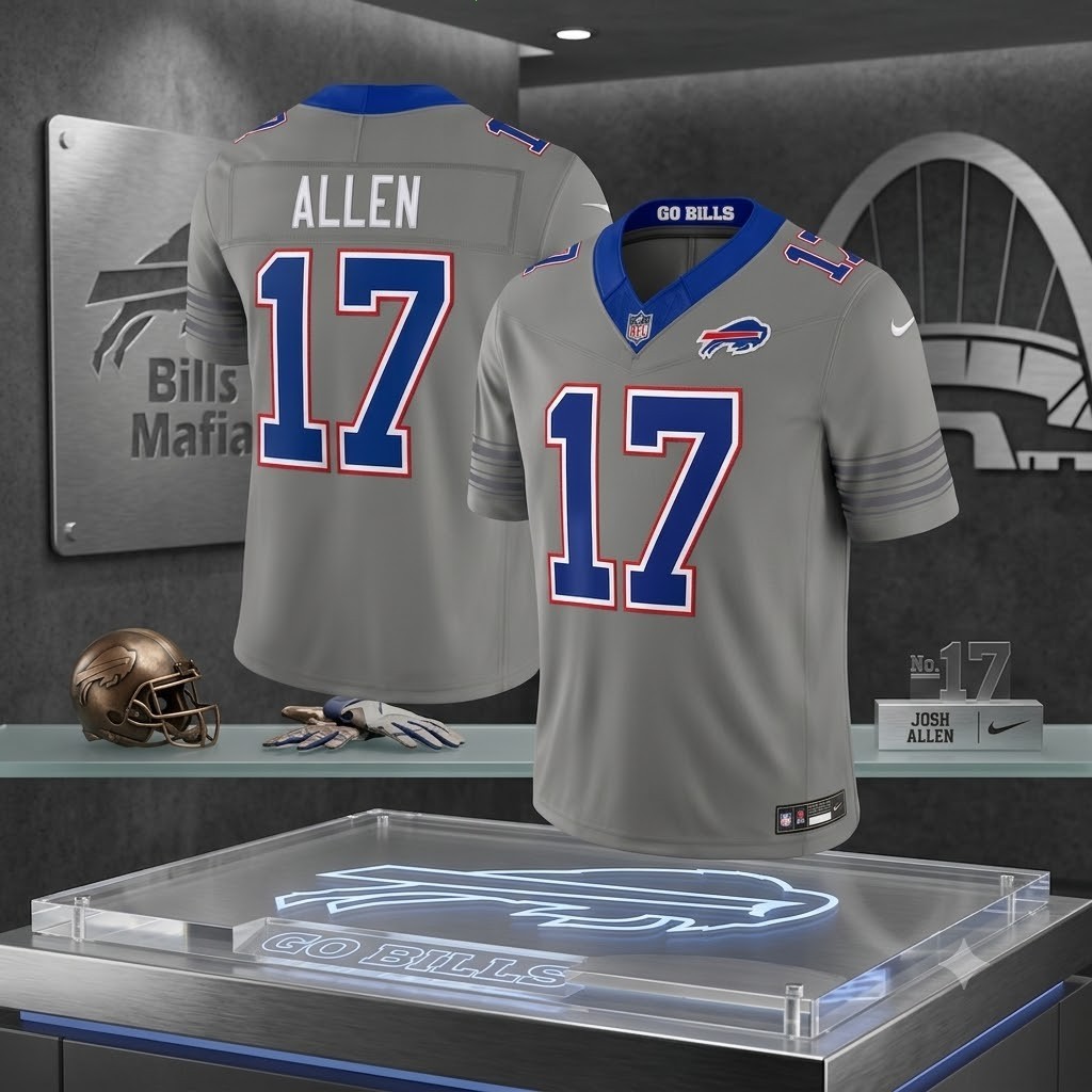 Josh #17 Allen Nickel City Vapor F.U.S.E. Gray Stitched Jersey Men