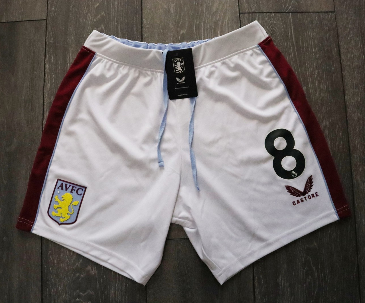 BNWT 2022–23 ASTON VILLA F.C. FOOTBALL SOCCER SHORTS MORGAN SANSON #8 MENS SMALL