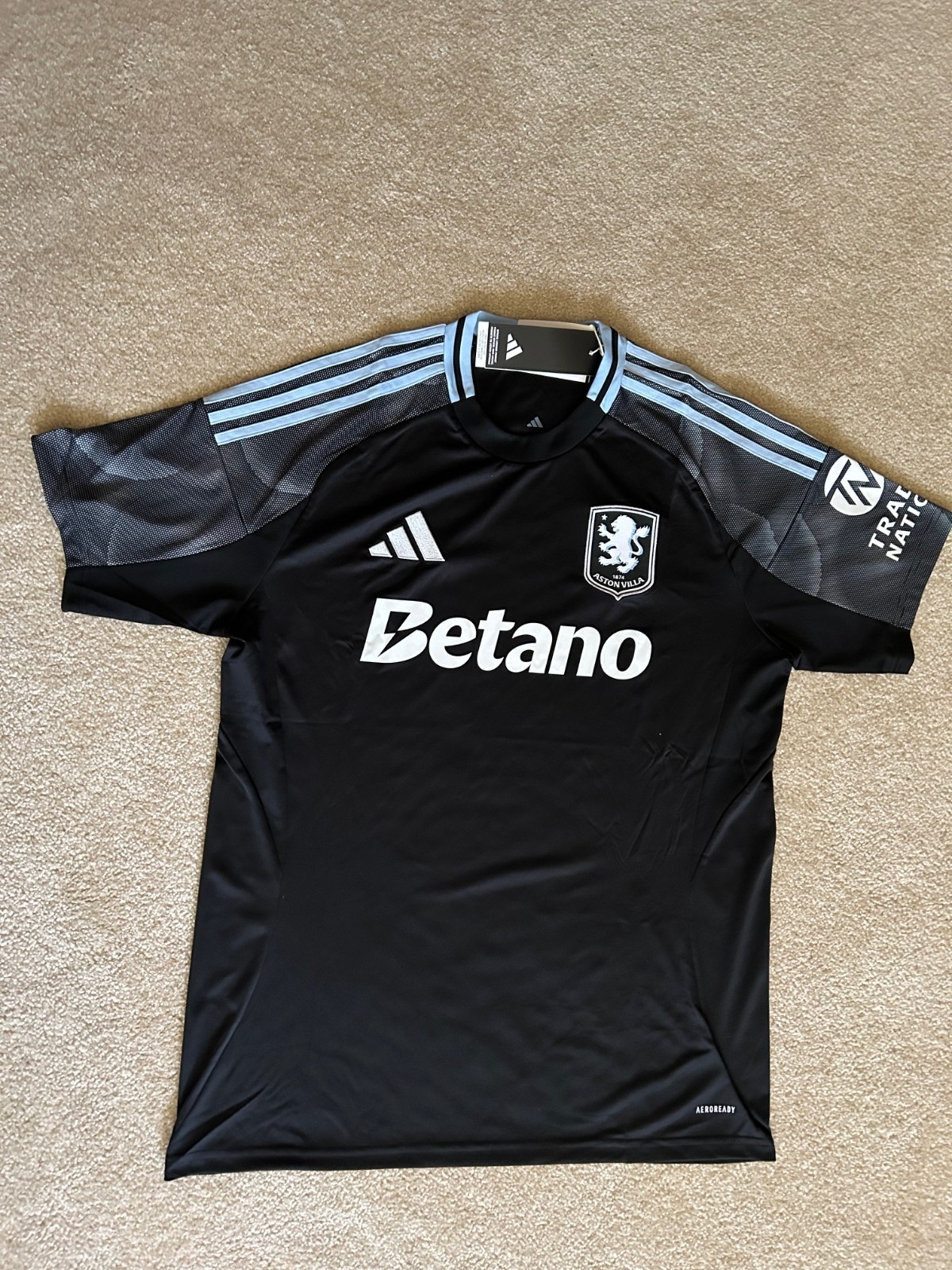 Adidas Aston Villa 25/26 Away Jersey – Black/Blue Men’s Lg Slim- JN8053-211001