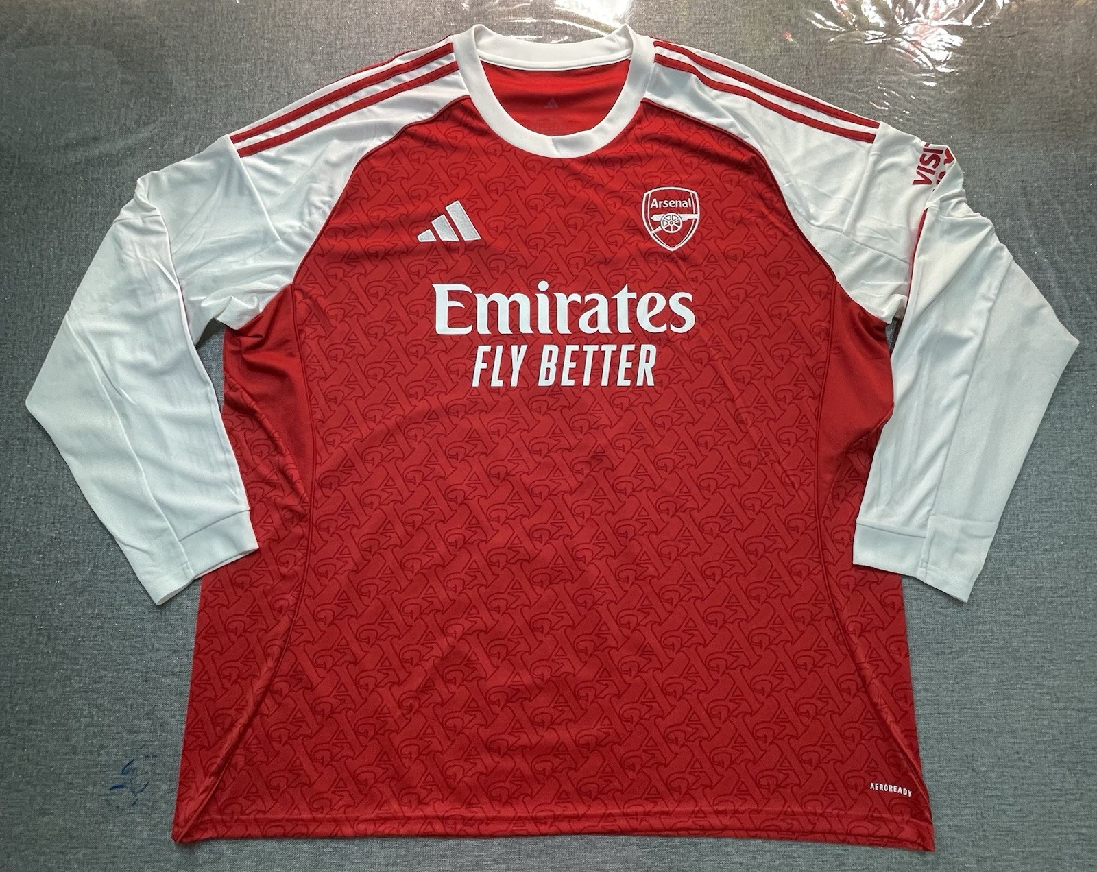 Men’s Adidas Bukayo Saka Arsenal 25/26 Home Replica Long Sleeve Jersey Red 3XL