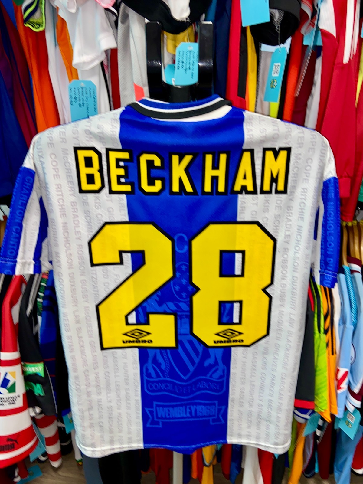 AUTHENTIC Umbro Manchester United 1994-96 David Beckham #28 Third Jersey – Men M