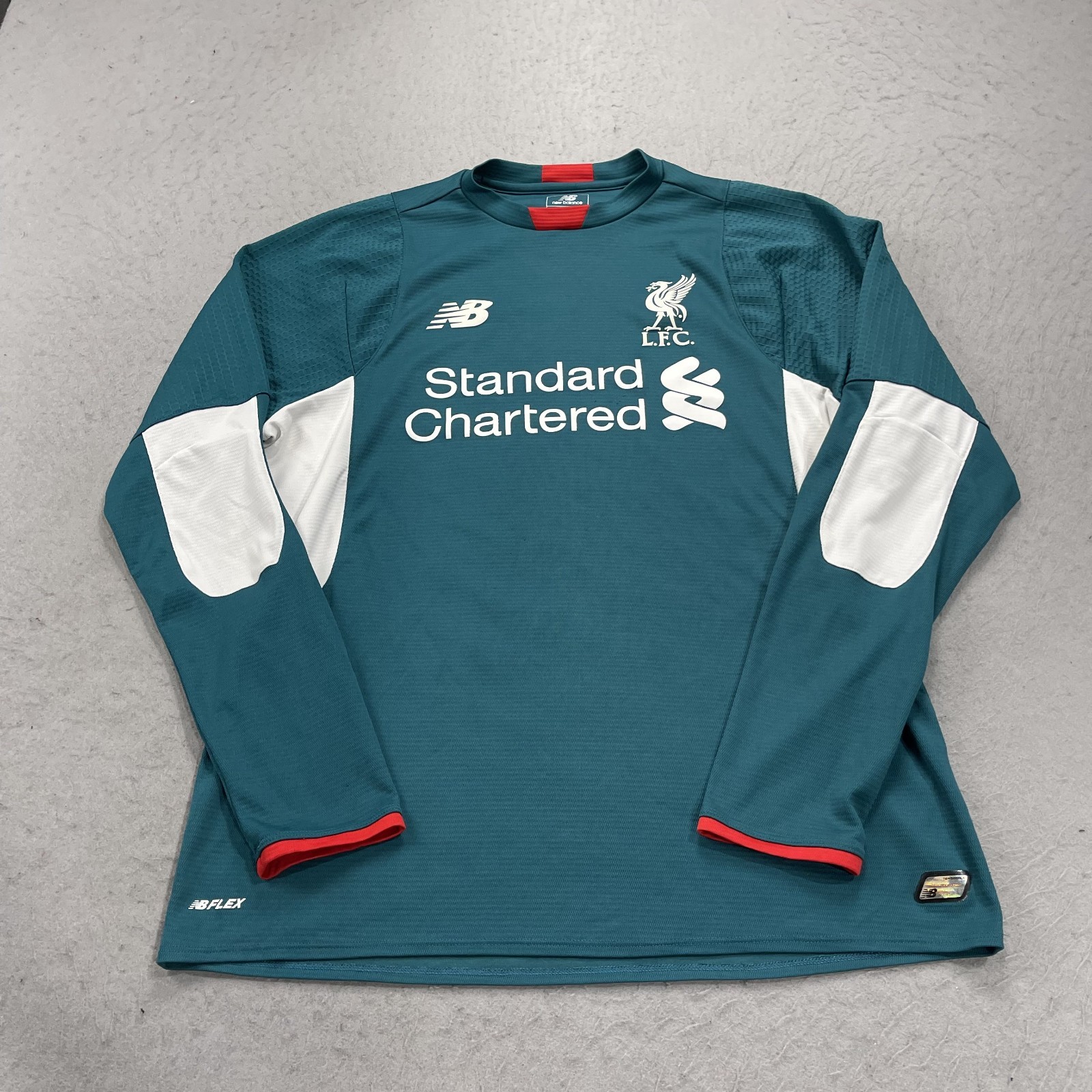 Liverpool FC Jersey Mens Medium Green New Balance Goalkeeper Football GK Kit LFC