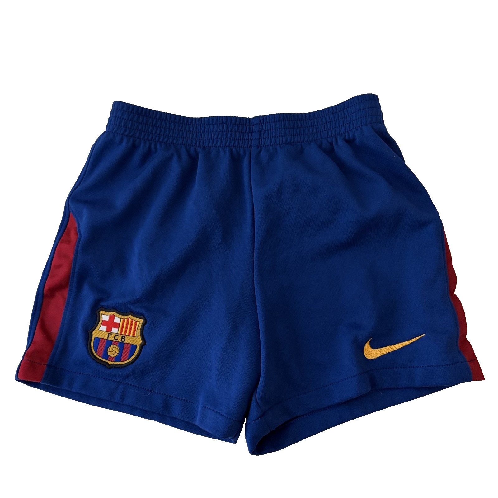 FC Barcelona Shorts Boy’s Small Blue Logo Nike Athletic Soccer