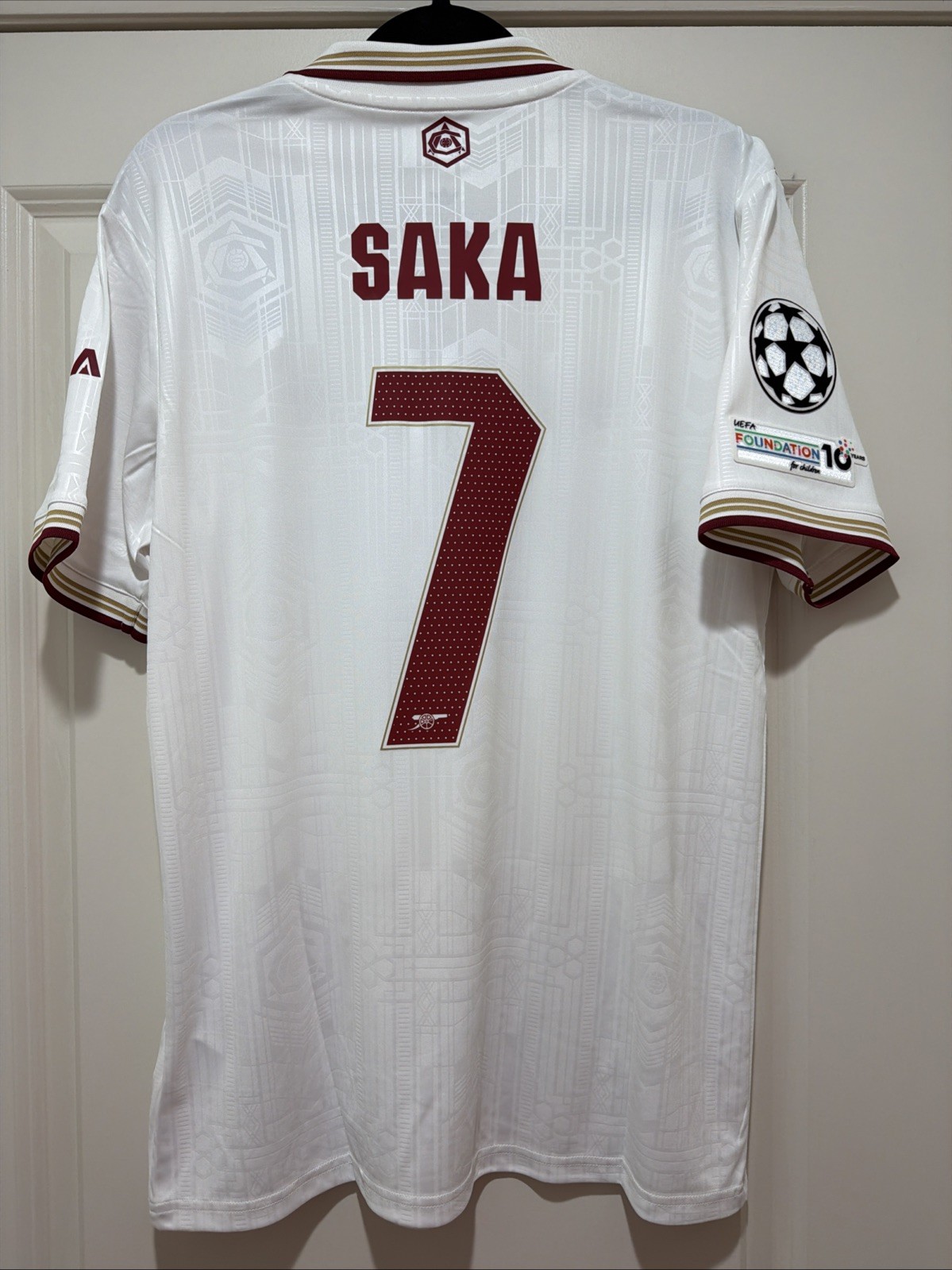 Bukayo Saka #7 Mens MEDIUM Arsenal Gunners FAN Third Jersey Champions League