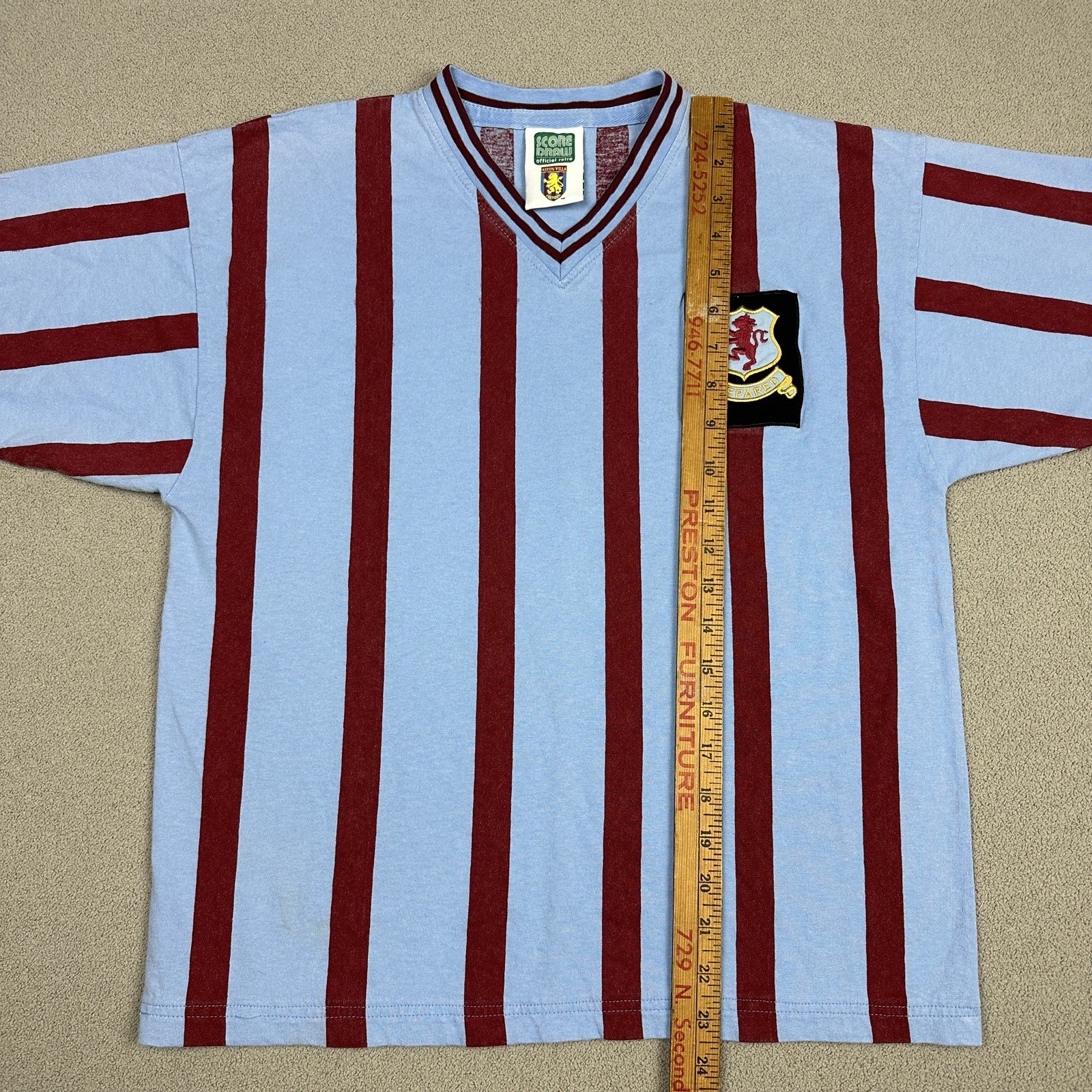 Aston Villa Score Draw 1957 FA Cup REPLICA Cotton Football Shirt Mens Size M