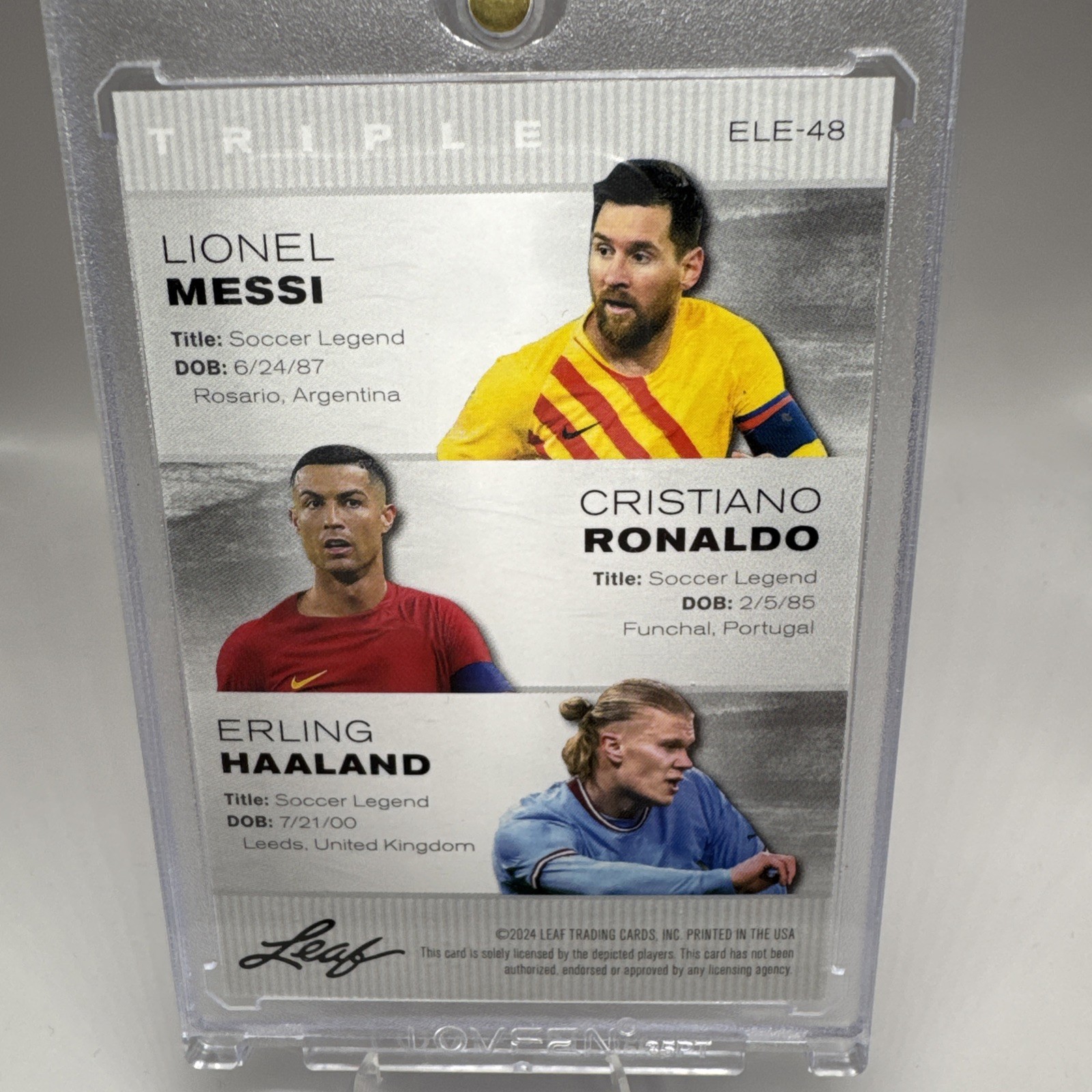 LIONEL MEESI/CHRISTIANO RONALDO/ERLING HAALAND LEAF EXCLUSIVE LEGENDS EDITION