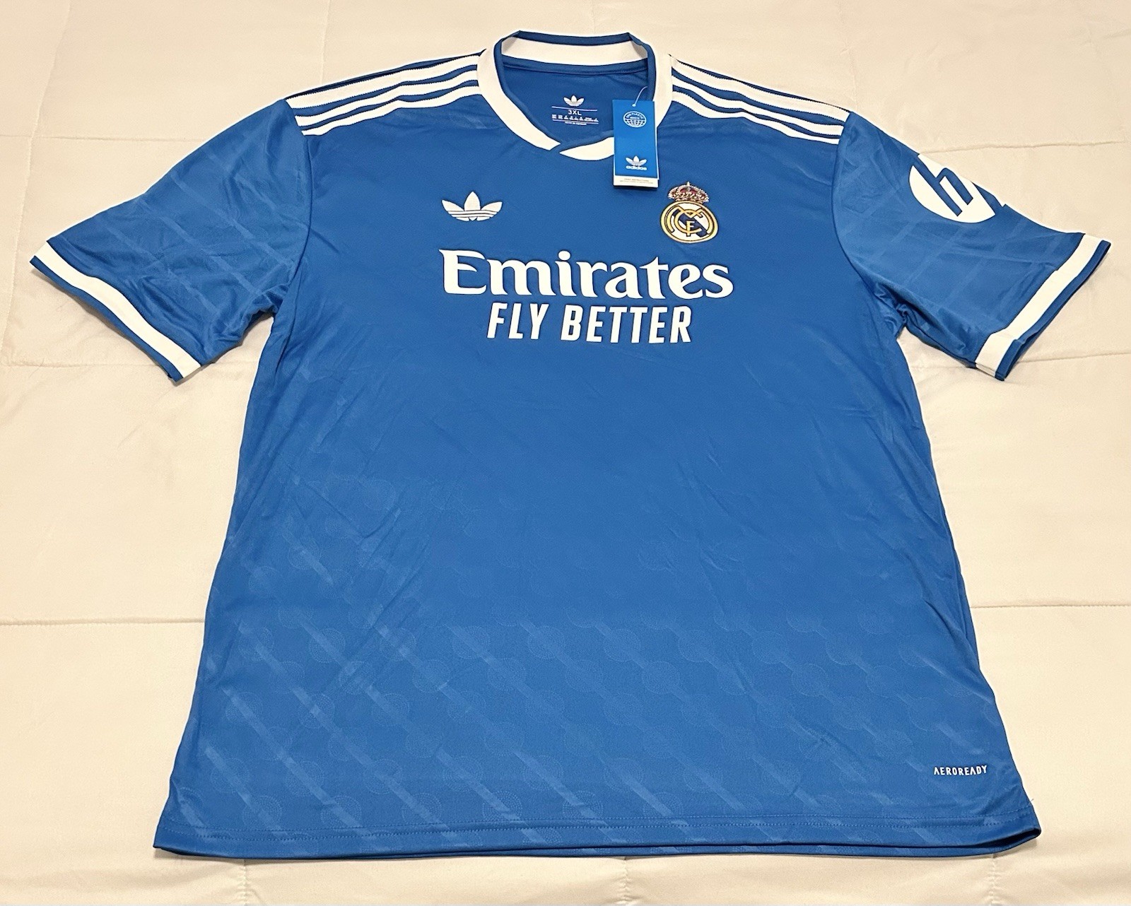 BRAND NEW BLUE adidas REAL MADRID THIRD SOCCER JERSEY SIZE 3XL ~ NWT