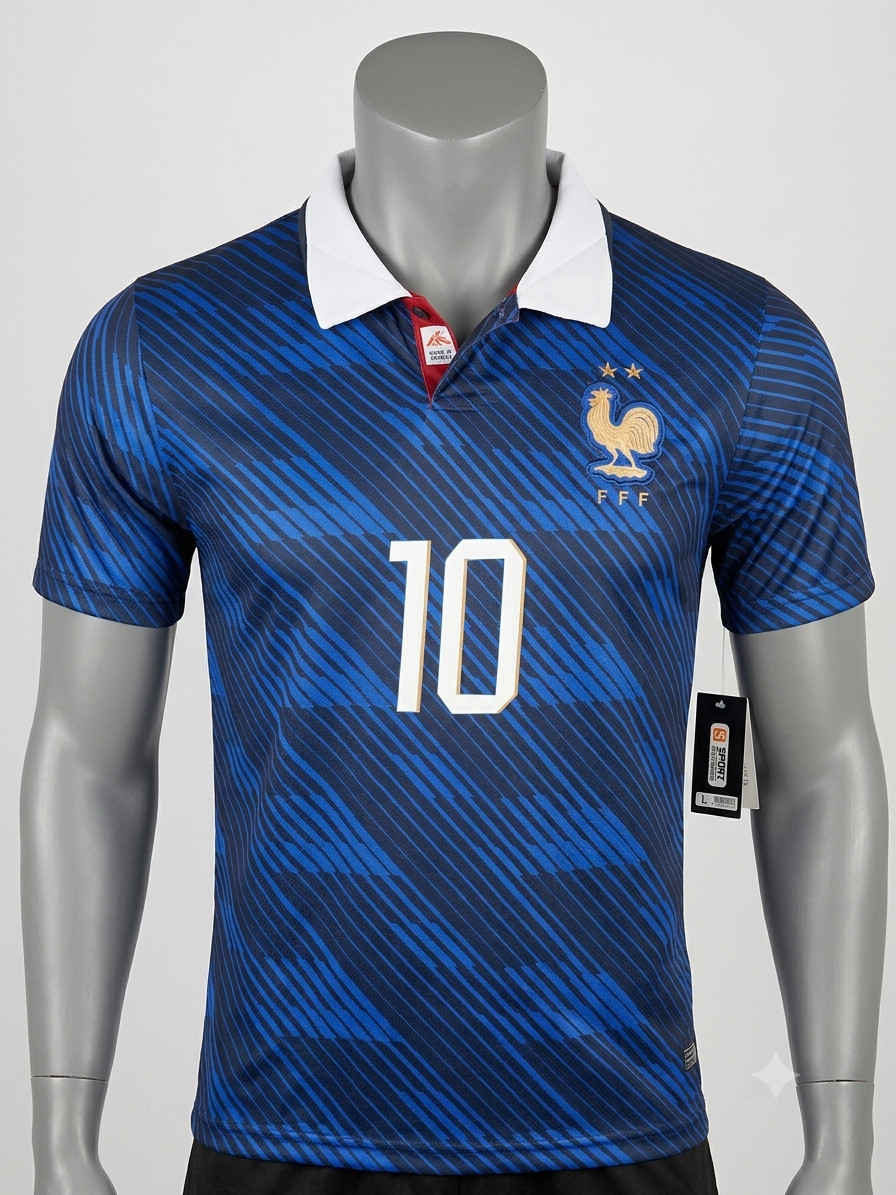 Mbappe 10 France Soccer Jersey 2026 Blue Men Slim Fit Adult Fan Apparel Shirt