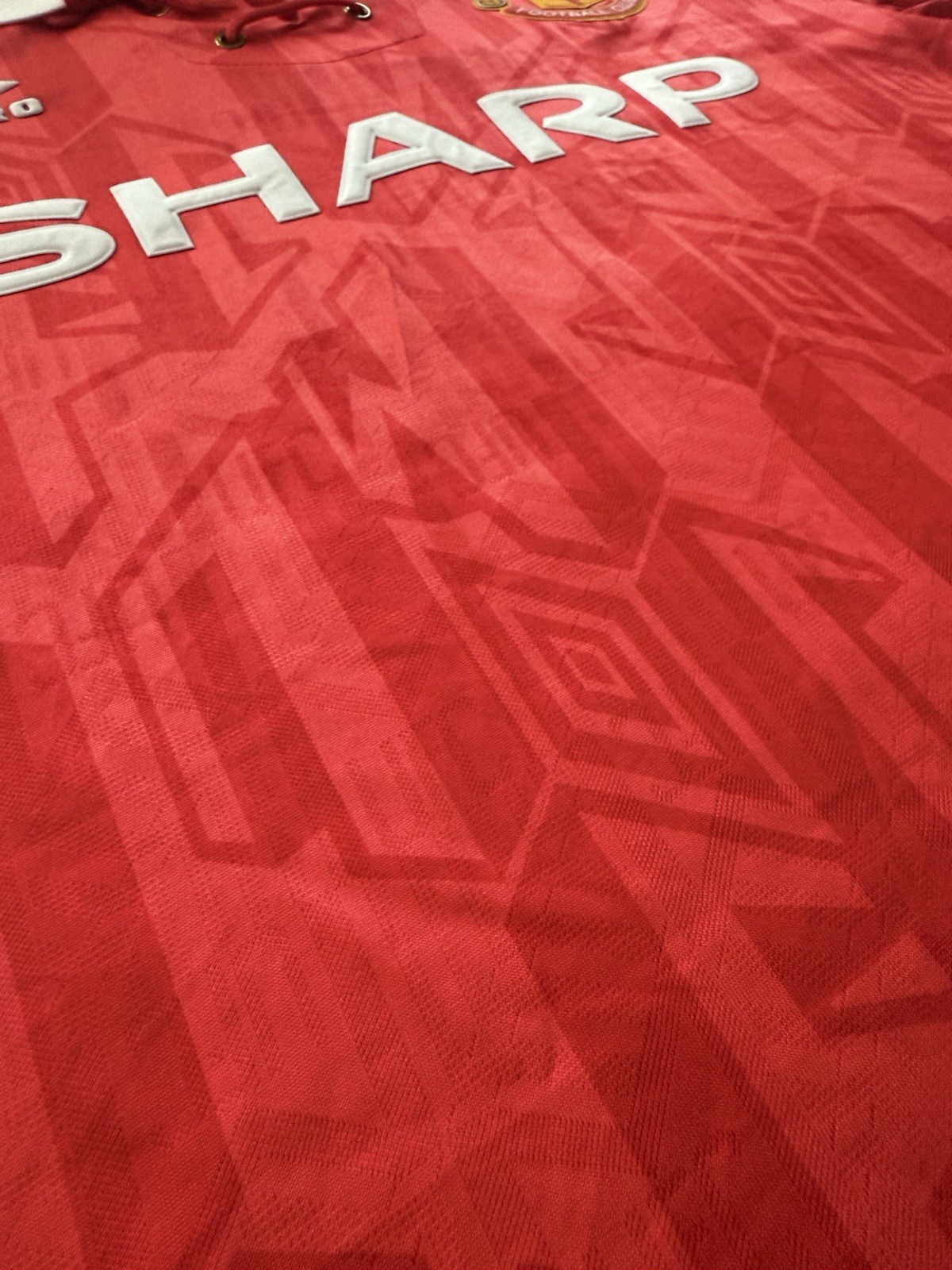 Vintage 1994-96 Manchester United New Men’s Home Jersey #7 Cantona Red Umbro XL