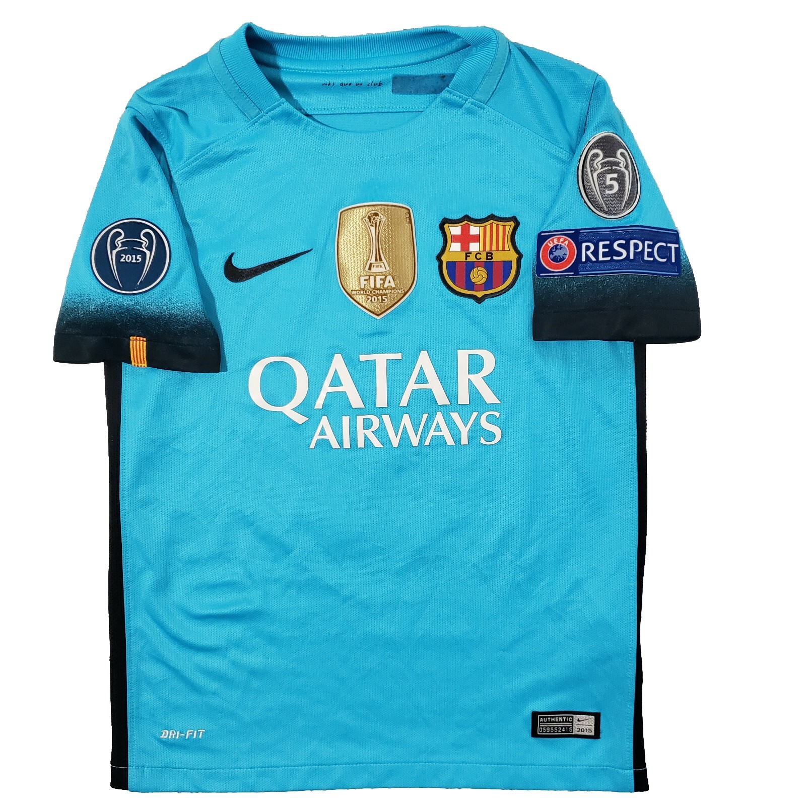 Nike Lionel Messi Jersey Kids S 2015 Barcelona Third Soccer Argentina World Cup