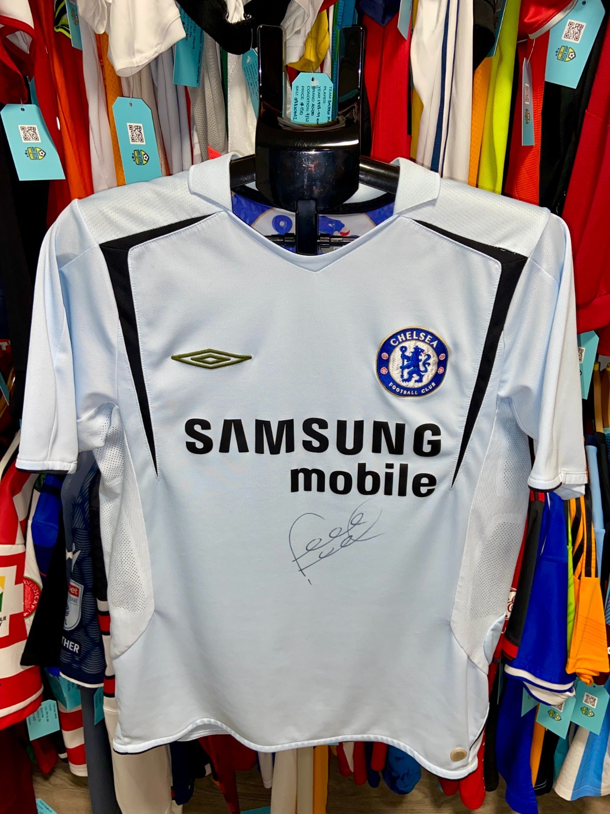 AUTHENTIC Umbro Chelsea 2005-06 Frank Lampard AUTOGRAPHED Away Jersey – Men (M)