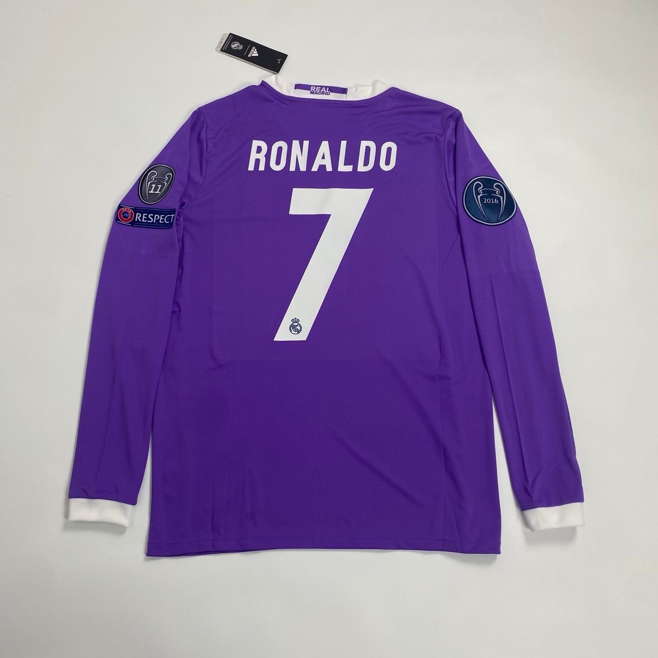 16/17 Real Madrid Away Retro Jersey Ronaldo #7 Long Sleeve Vintage Final Iconic