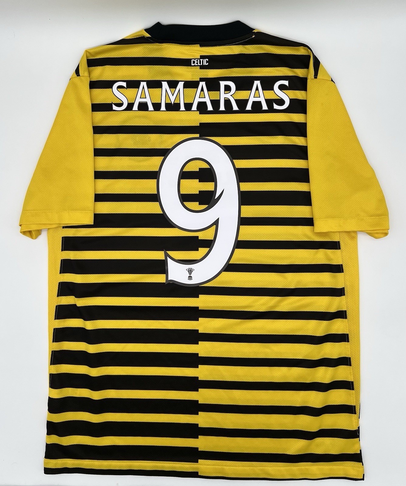 Celtic 2011/2012 Away Samaras #9 Authentic Nike Jersey M Men Yellow Black