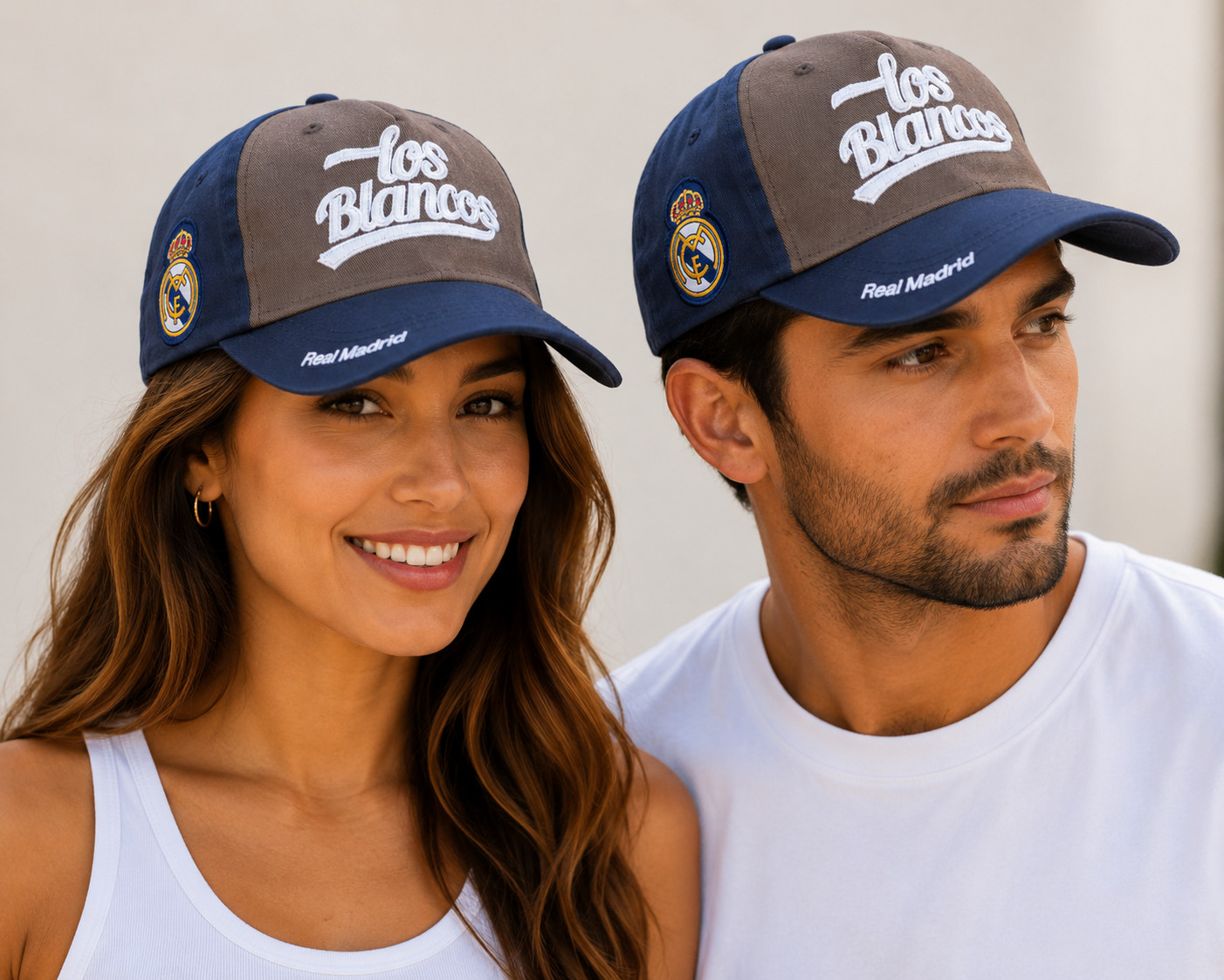 Real Madrid Los Blancos Baseball Cap Hat Navy Brown 100% Cotton Adjustable NWT