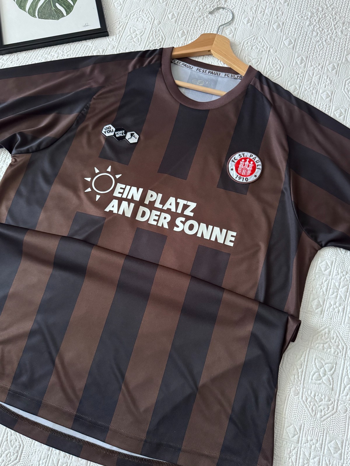 FC St. Pauli Away 2011-12 Striped Brown/Black Soccer Football Jersey Shirt XXL