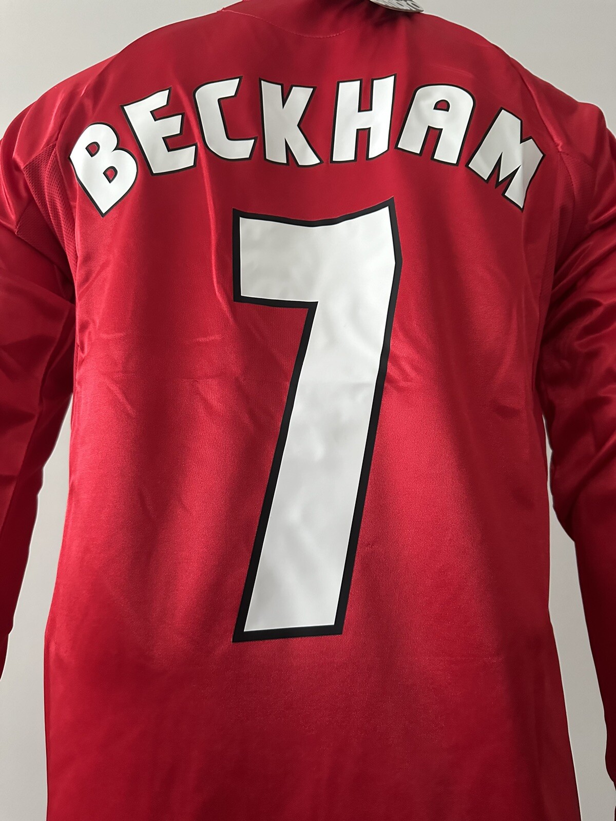 Manchester United David Beckham CL Final 1999 Long Sleeve Red Soccer Jersey – L
