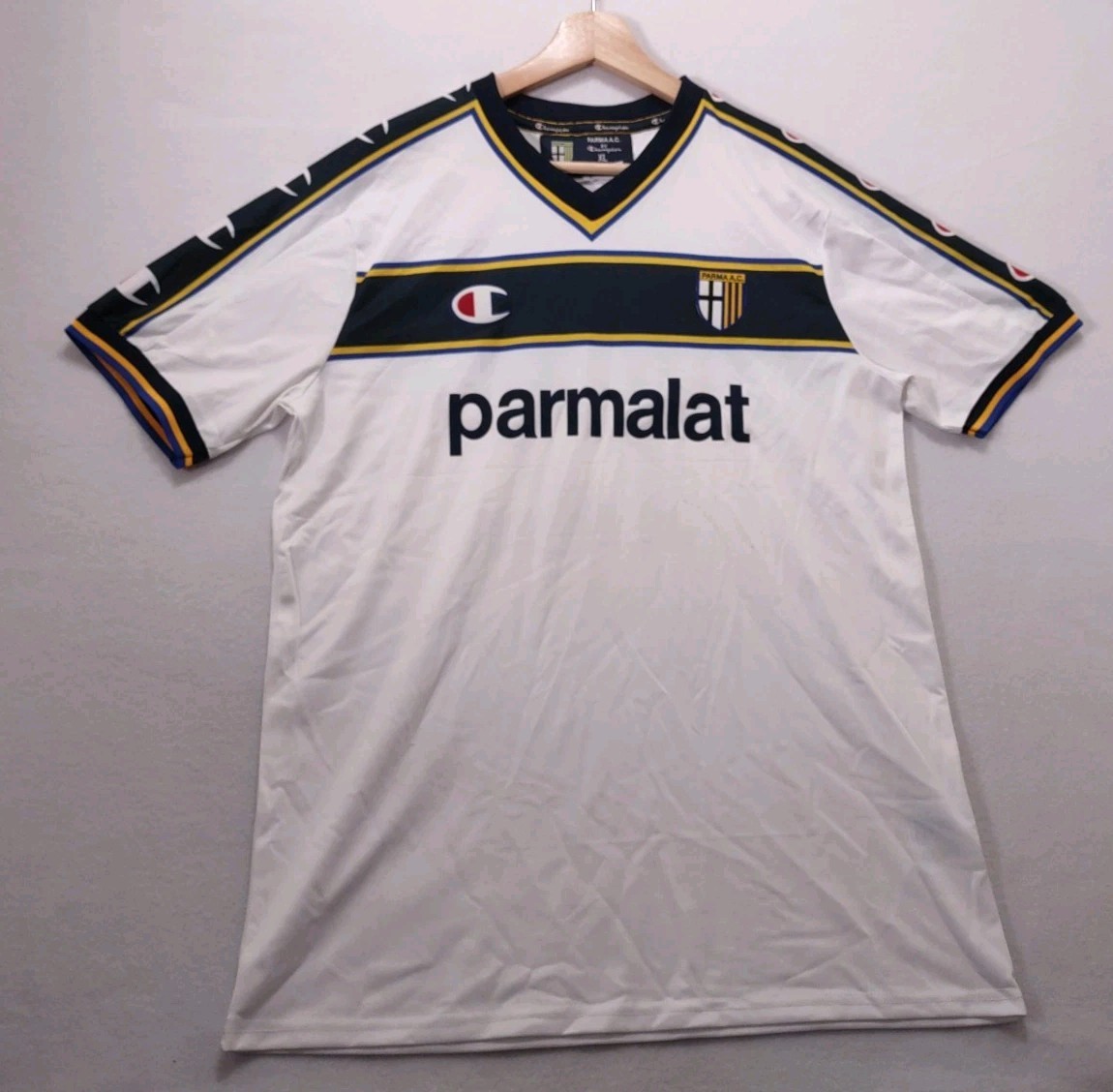 Champion Parma AC 2002-2003 Away Soccer Jersey White Size XL Umbro Repli-Kit