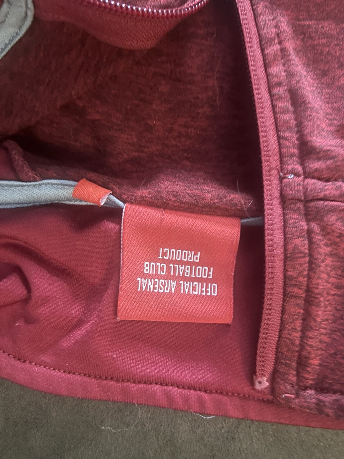 Arsenal 1/4 Zip Up Pullover Jacket Futbol Soccer Training Red Burgundy 2XL
