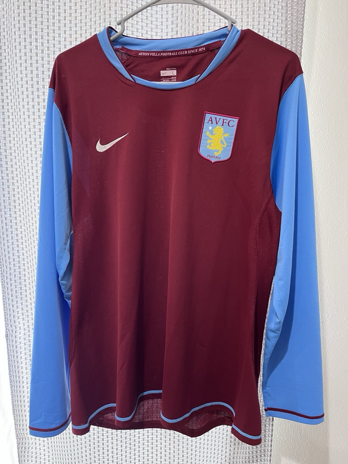 Nike Aston Villa 08-09 Long Sleeve Player Men’s Jersey Large RARE Premier League