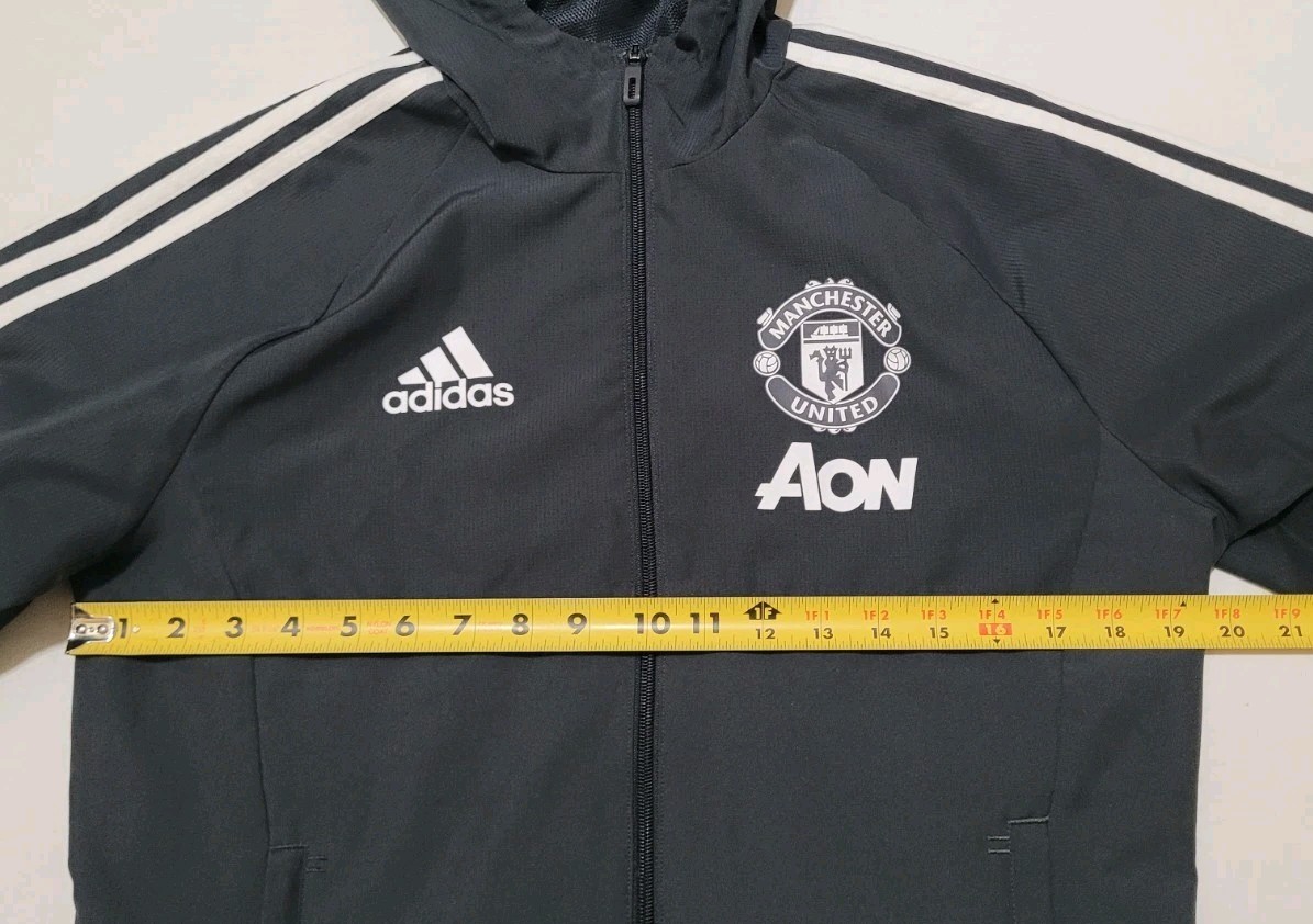 MANCHESTER UNITED 2017/2018 FOOTBALL HOODED JACKET JERSEY ADIDAS SIZE SMALL