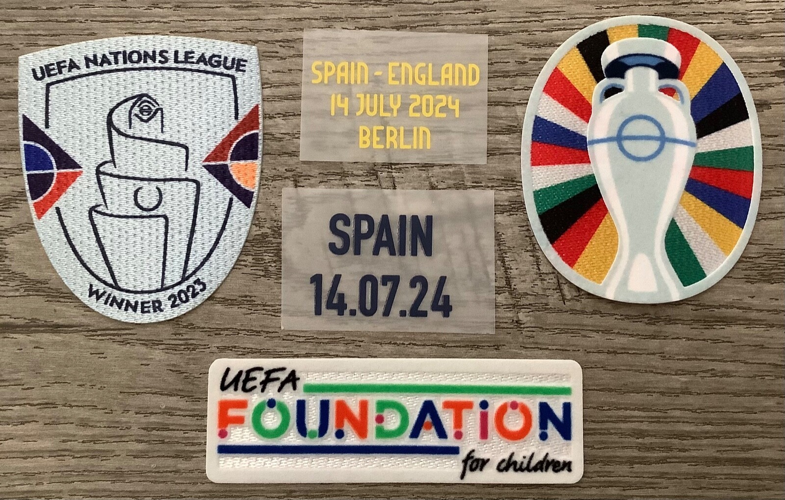 Euro 2024 FINAL SPAIN ENGLAND FULL SET PATCHES MATCH DETAIL PATCHES SET